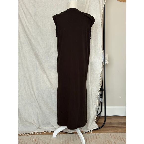 ATM High Torsion Tank Midi Slit Dress in Black Size S - Picture 3 of 8